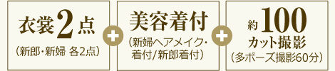 衣裳2点+美容着付+約100カット撮影