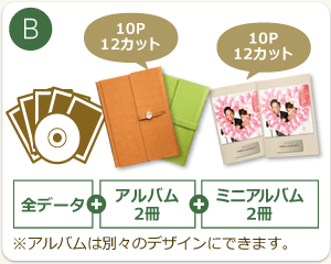 B:全データ+アルバム2冊(10ページ・12カット)+ミニアルバム2冊(10ページ・12カット)