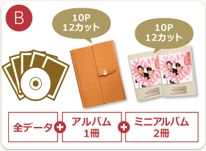 B:全データ+アルバム1冊(10ページ・12カット)+ミニアルバム2冊(10ページ・12カット)