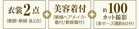 衣裳2点+美容着付+約100カット撮影