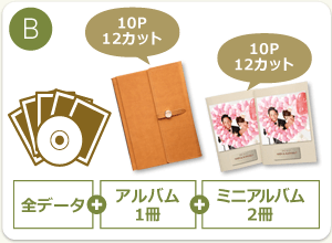 B:全データ+アルバム1冊(12ページ・14カット)+ミニアルバム2冊(12ページ・14カット)