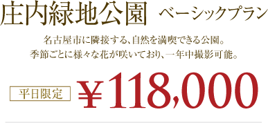 【庄内緑地公園ベーシックプラン】118,000円!(平日限定)